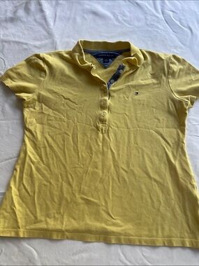 Tommy Hilfiger Women's Yellow Button-Down Polo Shirt